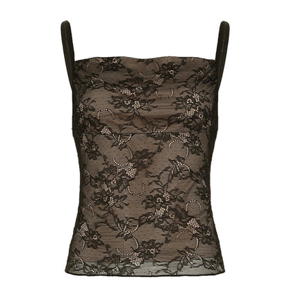 Vesty - Mesh Panel Camisole - Retro and Sexy