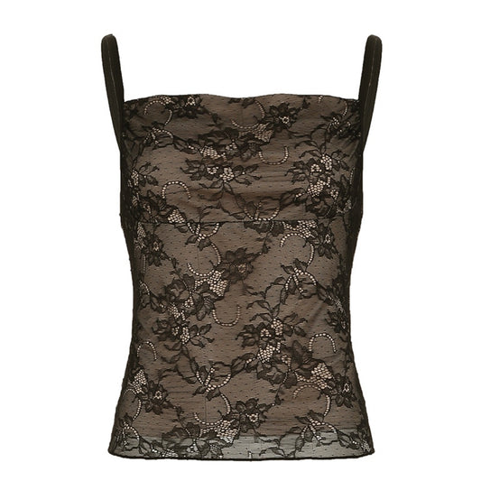 Vesty - Mesh Panel Camisole - Retro and Sexy