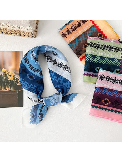 Scarvii - Geometric Print Decorative Square Scarf