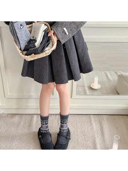 Rufia - Winter Kitty Pattern Crew Socks