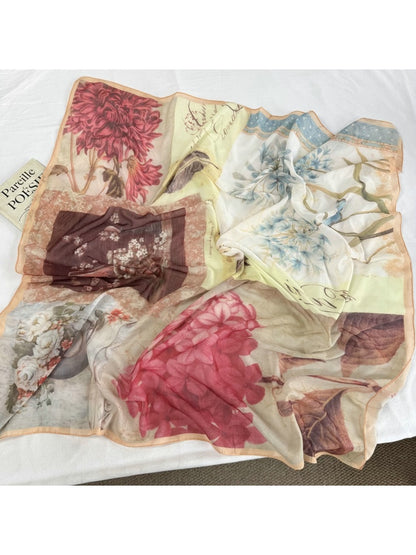 Scarvii - Soft Tone Patterned Square Scarf