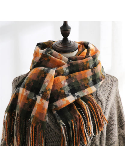 Scarvii - Multicolor Geometric Fringe Winter Scarf