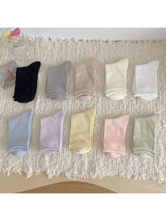 Rufia Rolled Edge Stripe Mid Calf Socks color options