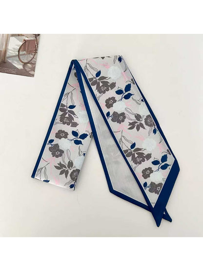 Scarvii Soft Floral Print Skinny Scarf