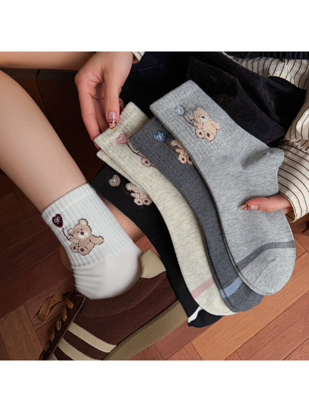 Rufia - Cozy Bear Motif Crew Socks product image 2