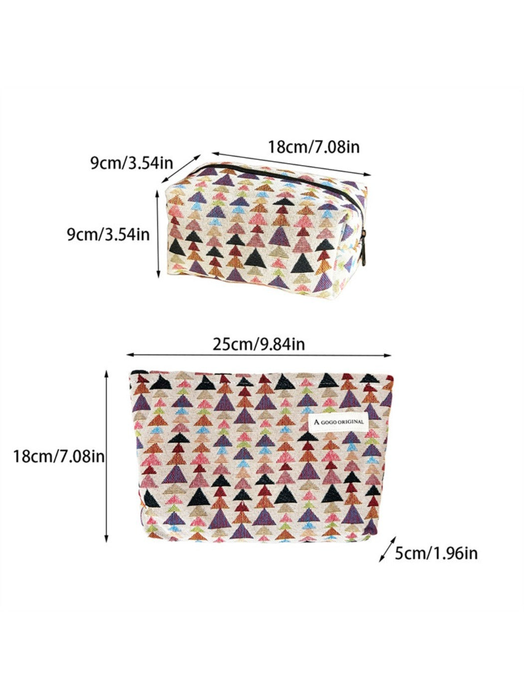 Cosbai - Fun Pine-Print Zipper Pouch - Playful & Chic