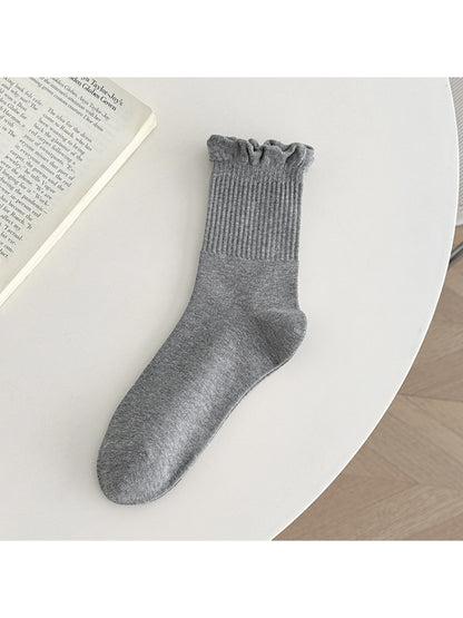 Rufia - Ruffled Ribbed Soft Cozy Socks