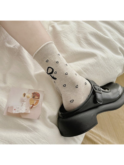 Rufia - Bow Dot Pattern Crew Socks