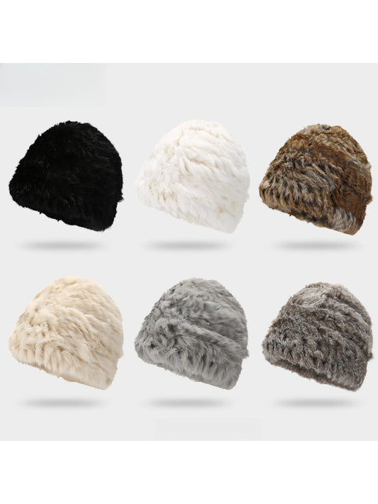 Haila - Soft Plush Full Head Coverage Knitted Bucket Hat