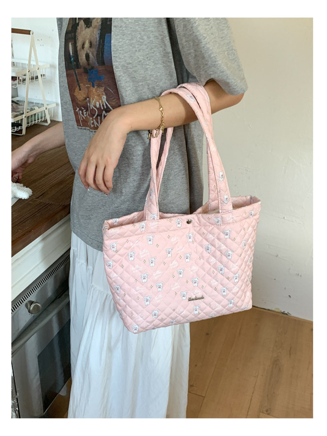 Cosbai - Tote Shoulder Bag with Cartoon Pattern