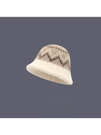 Haila - Chevron Pattern Knit Bucket Hat