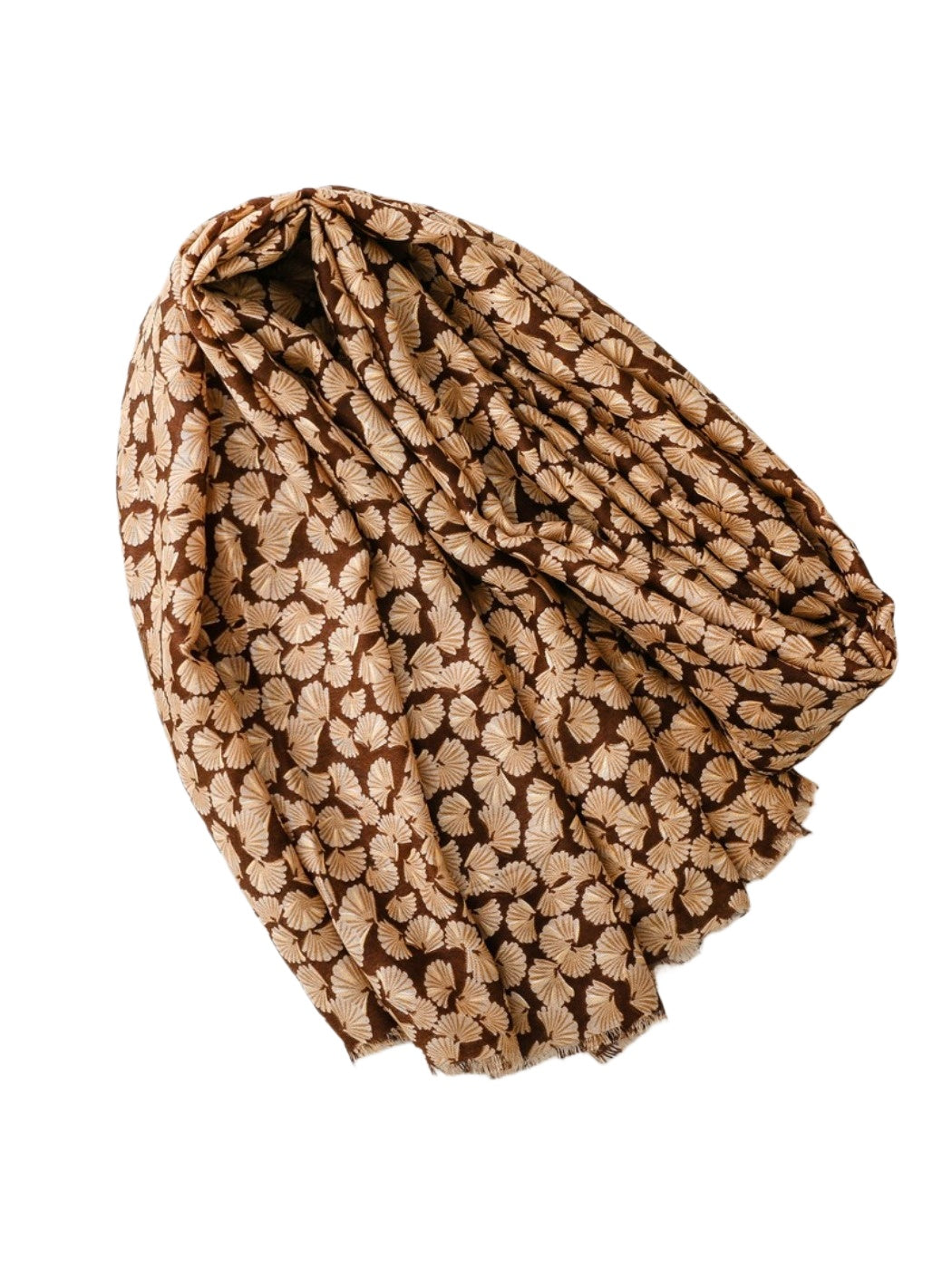 Scarvii - Lightweight Allover Leaf Print Scarf