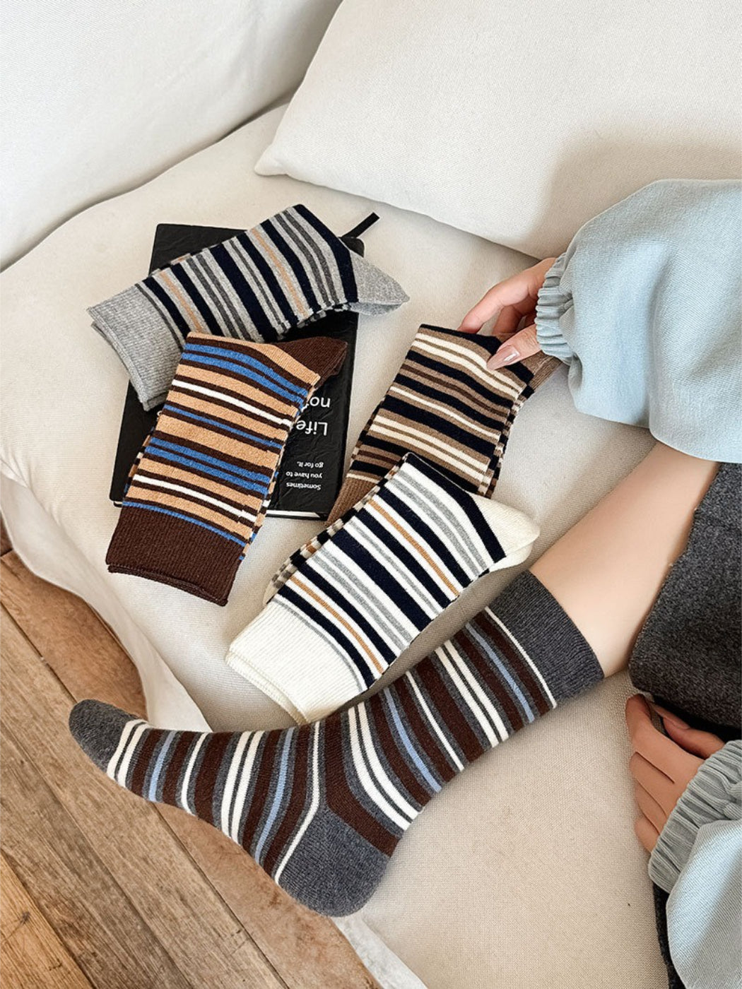 Rufia - Classic Multi-Stripe Crew Socks