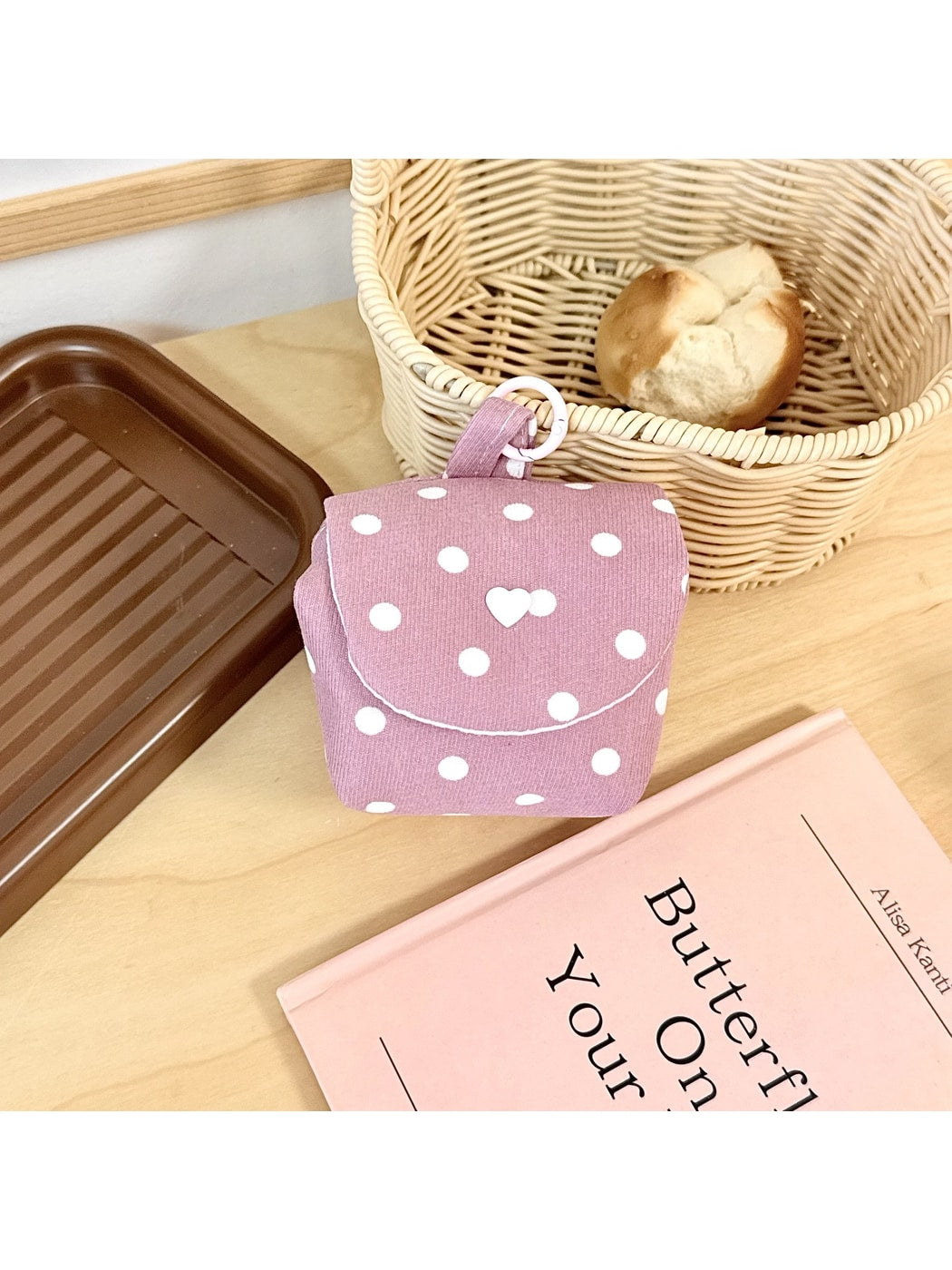 Cosbai - Cute Polka Dot Portable Pouch