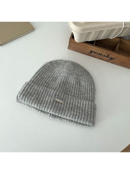 Haila - Clean Ribbed Round Crown Winter Beanie