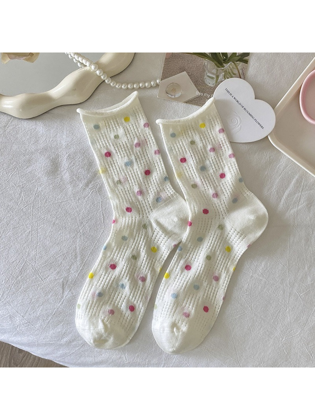 Rufia - Pastel Candy Dot and Stripe Crew Socks