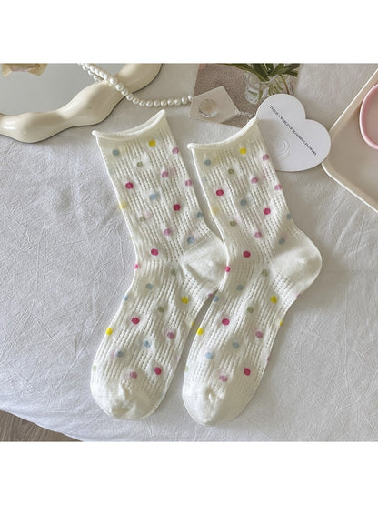 Rufia - Pastel Candy Dot and Stripe Crew Socks