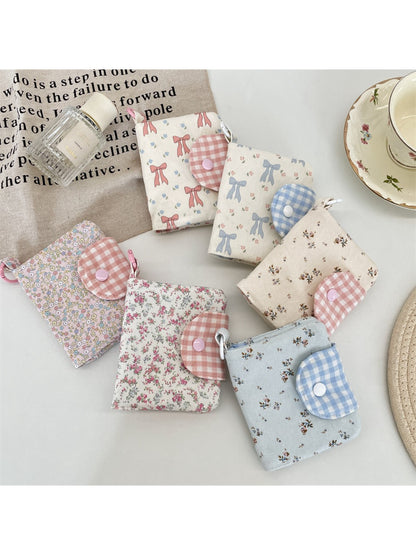Cosbai - Vintage Floral Snap Button Coin Purse