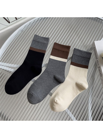 Rufia - Contrast Band Ribbed Crew Socks product image 1