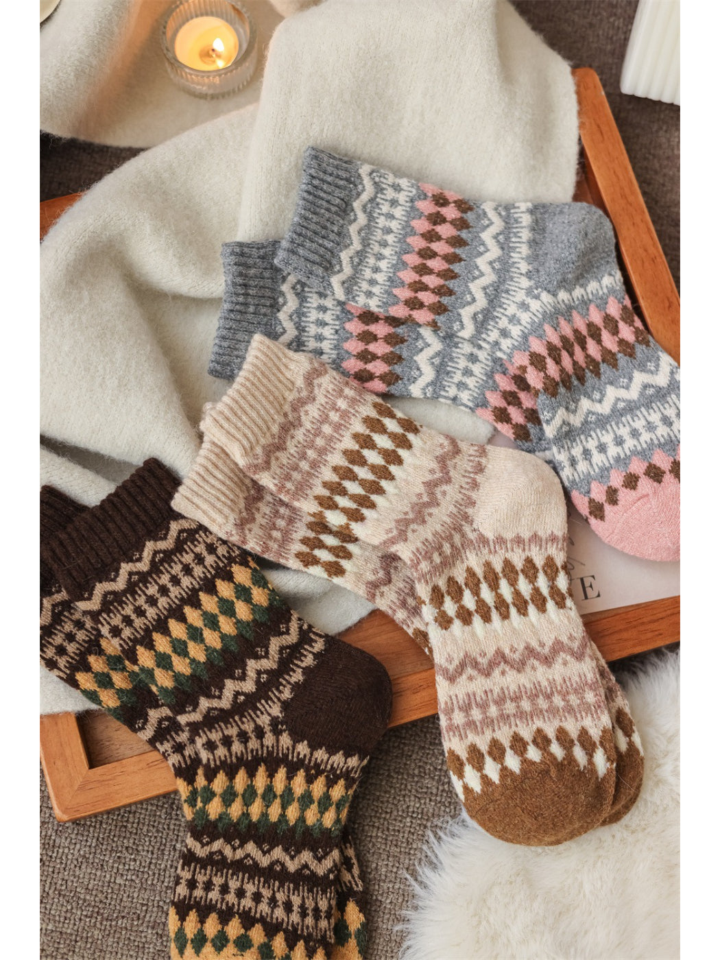 Rufia - Winter Heritage Knit Crew Socks