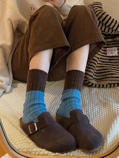 Rufia - Color Block Ribbed Crew Socks