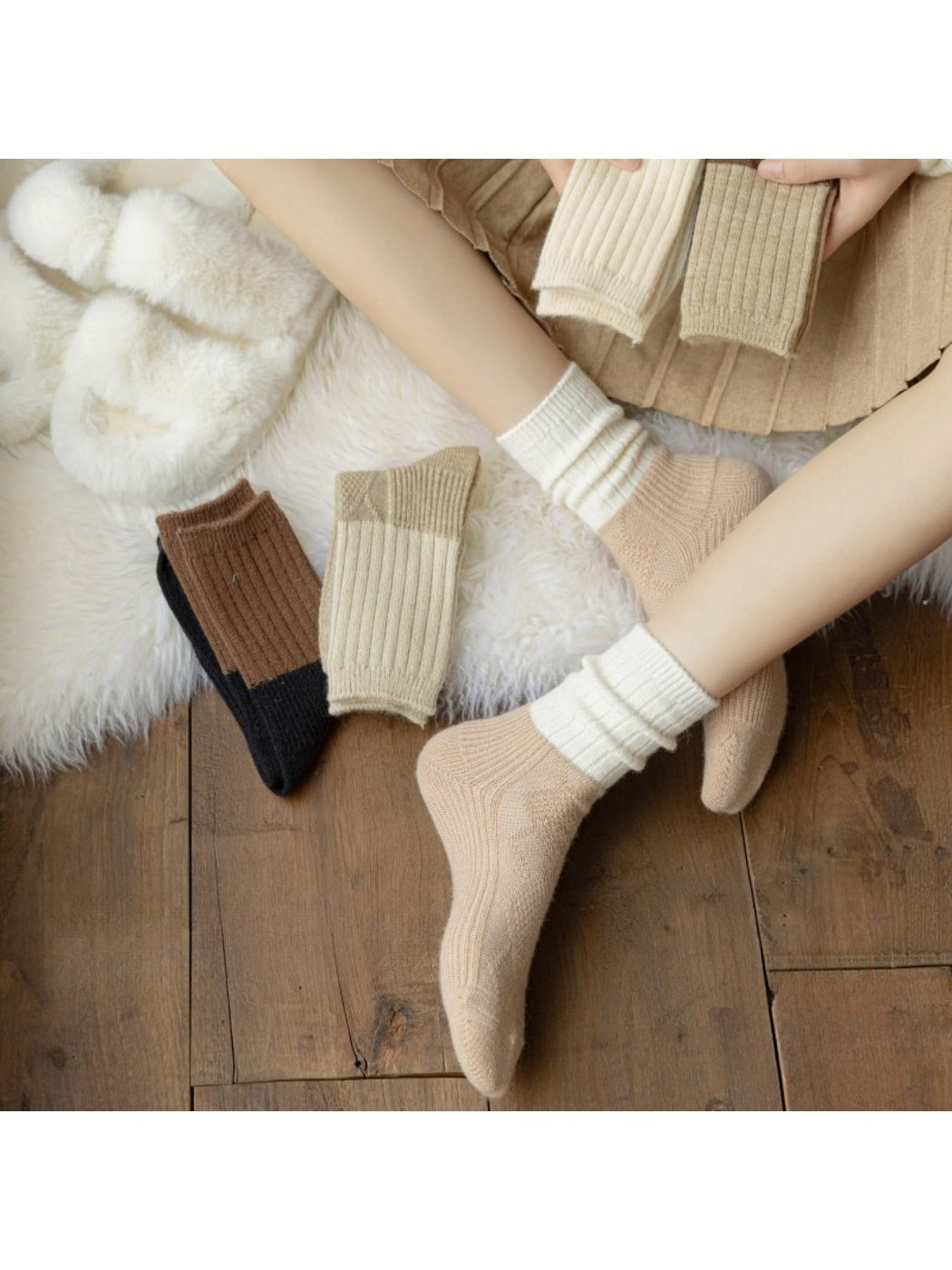 Rufia - Colorblock Cozy Crew Socks