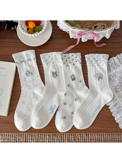 Rufia - Cartoon Animal Openwork Crew Socks