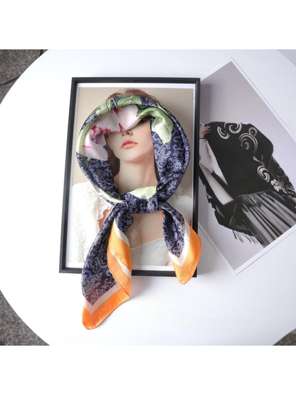 Scarvii - Vintage Blossom Print Square Scarf