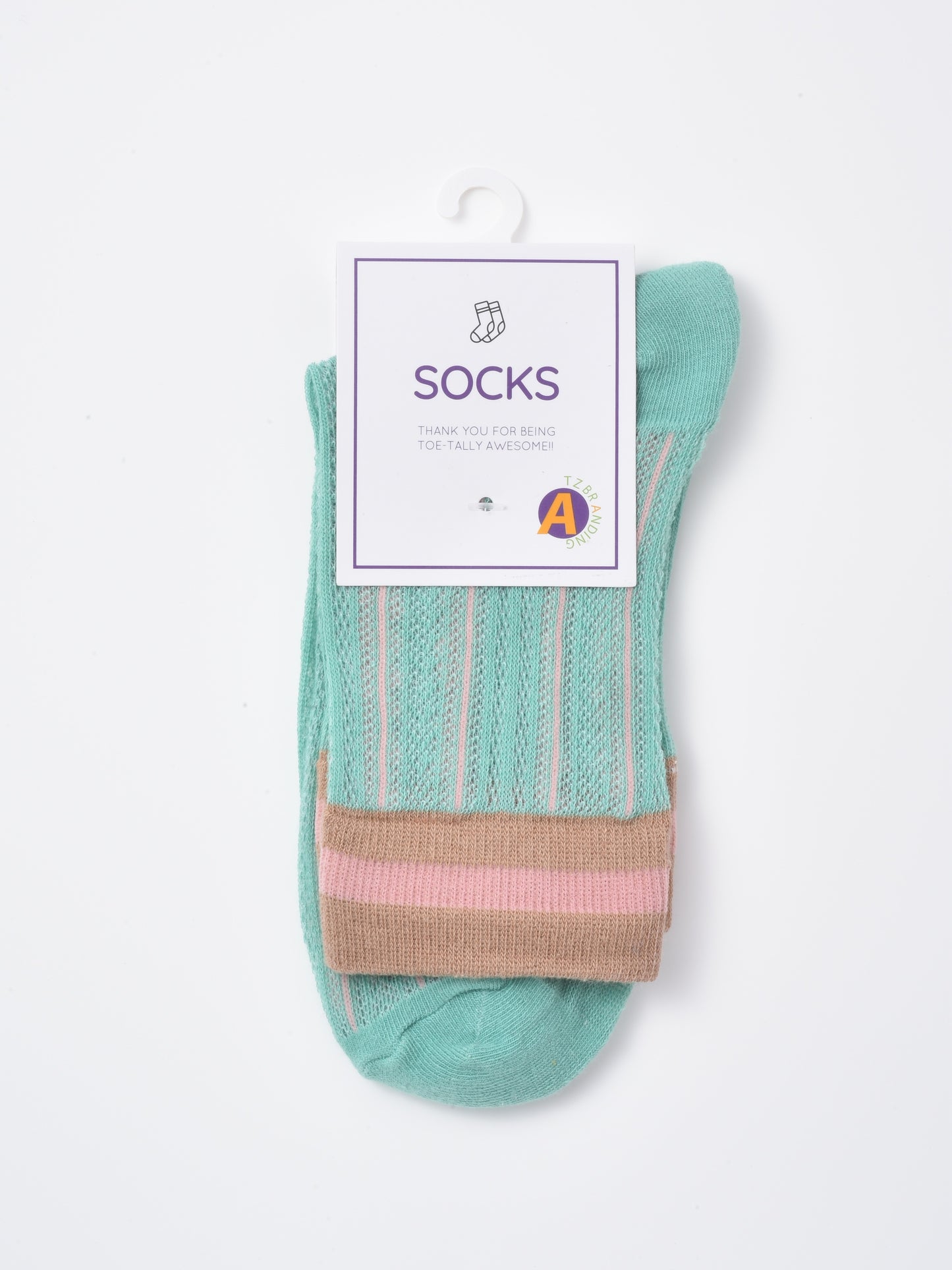 Rufia - Colorblock Mesh Knit Mid Calf Socks