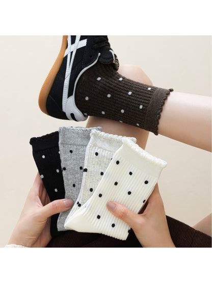 Rufia – Retro Polka Dot Mid Socks