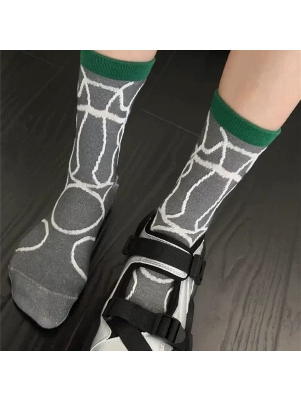 Rufia - Geometric Pattern Casual Crew Socks