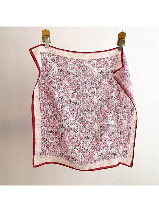 Scarvii - Paisley Floral Print Fashion Square Scarf