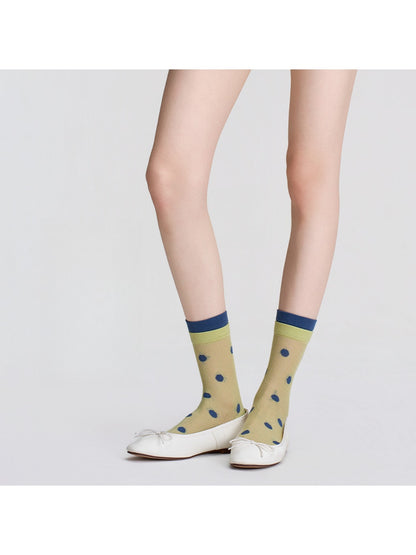 Rufia - Fresh Contrast Polka Dot Crew Sock