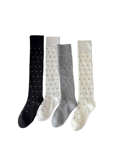Rufia - Dotted Simple Style Knee-high Socks