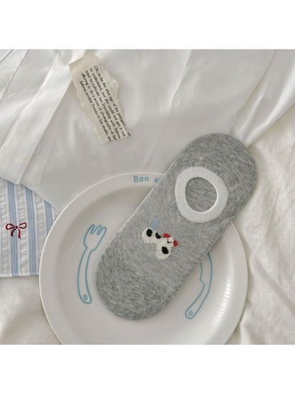 Rufia puppy print invisible socks folded neatly with visible pattern