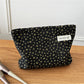 Cosbai Black Star Cosmetic Bag angled side view showing shape and star pattern