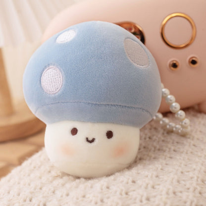 Koco Macaron-Colored Mushroom Keychain color options including BROWN, PURPLE, PINK
