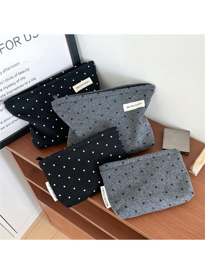 Cosbai - Polka Dot Felt Cosmetic Pouch