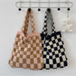 Cosbai – Knitted Checkered Tote Bag