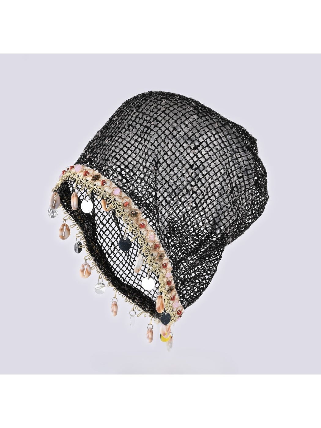Haila knit mesh shell pattern beanie displayed on a white background