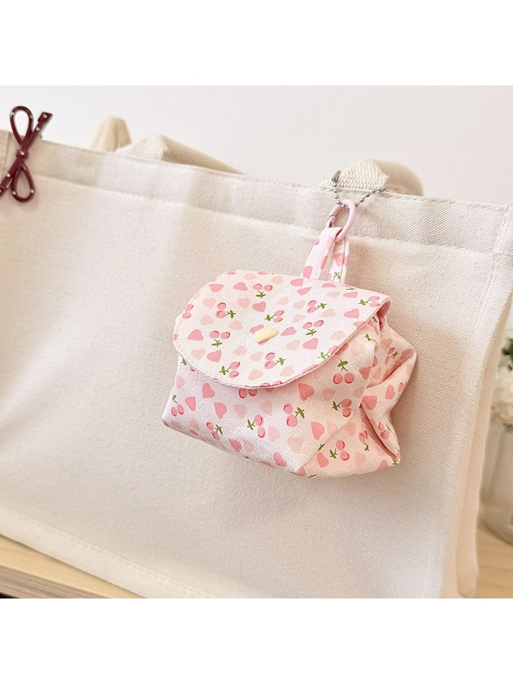 Cosbai - Cute Plaid Printed Coin Pouch