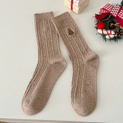Rufia - Christmas Embroidered Fall & Winter Socks