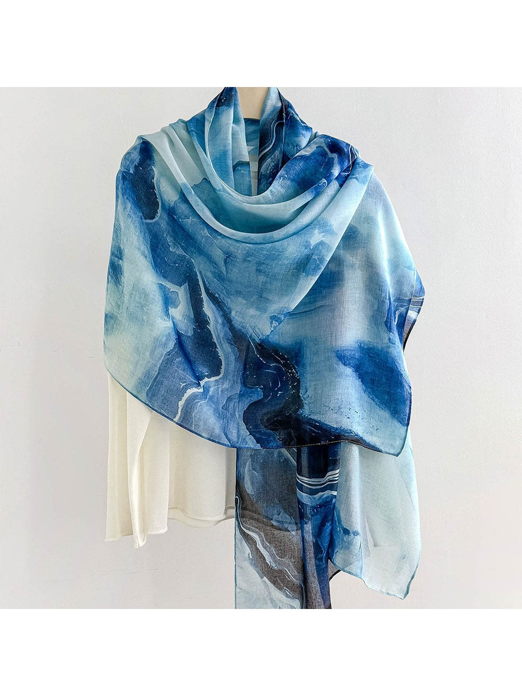 Scarvii - Abstract Style Floral Print Summer Wrap Scarf