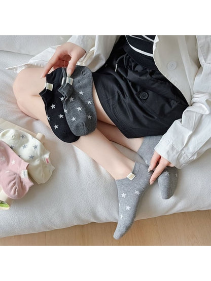 Rufia - Plain Star Pattern Low Ankle Socks