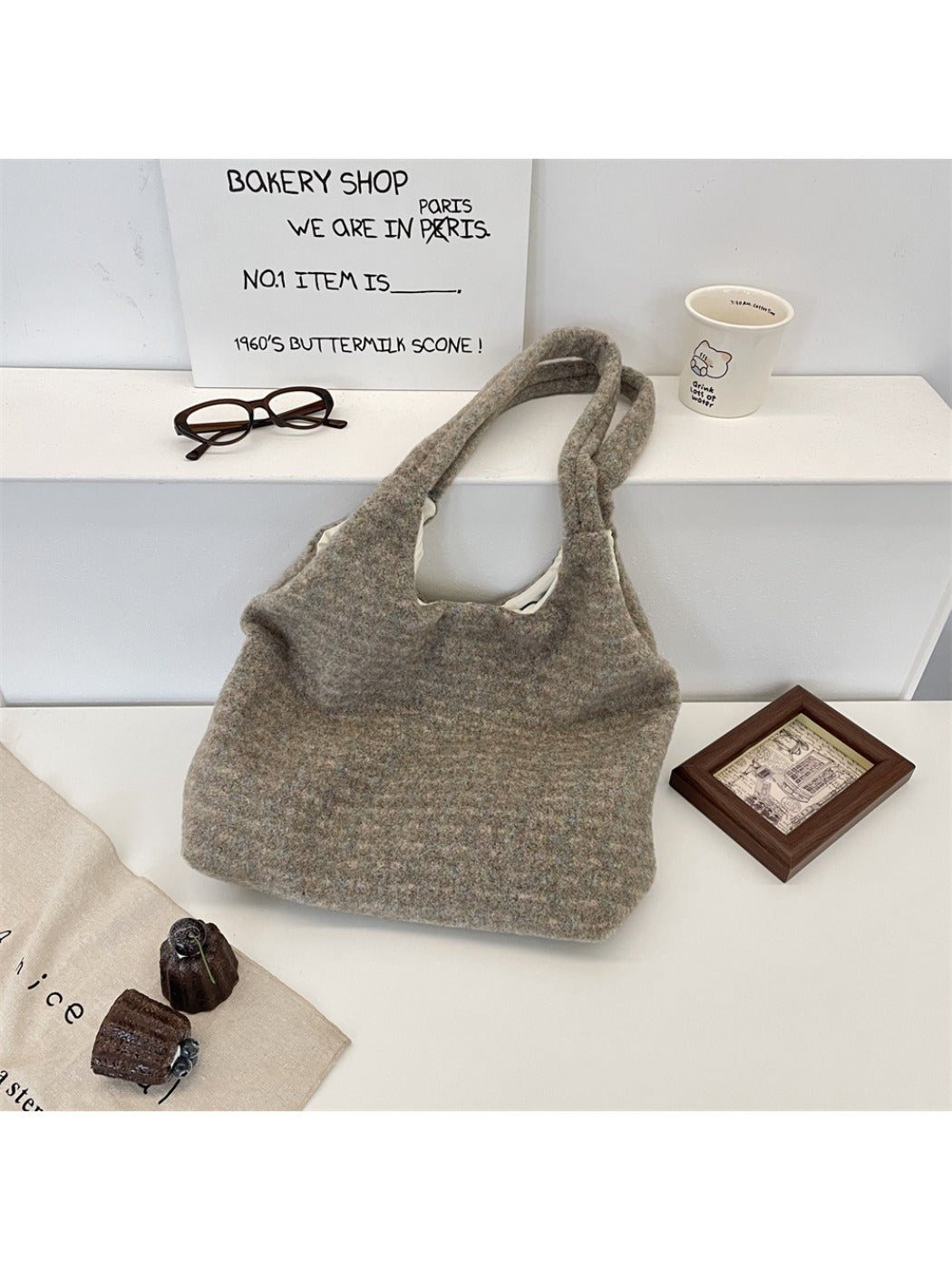 Cosbai - Striped Tote Bag for Women