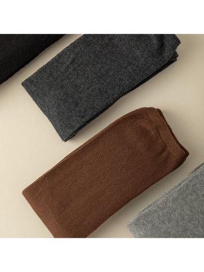 Rufia - Solid Color Textured Knee-High Socks