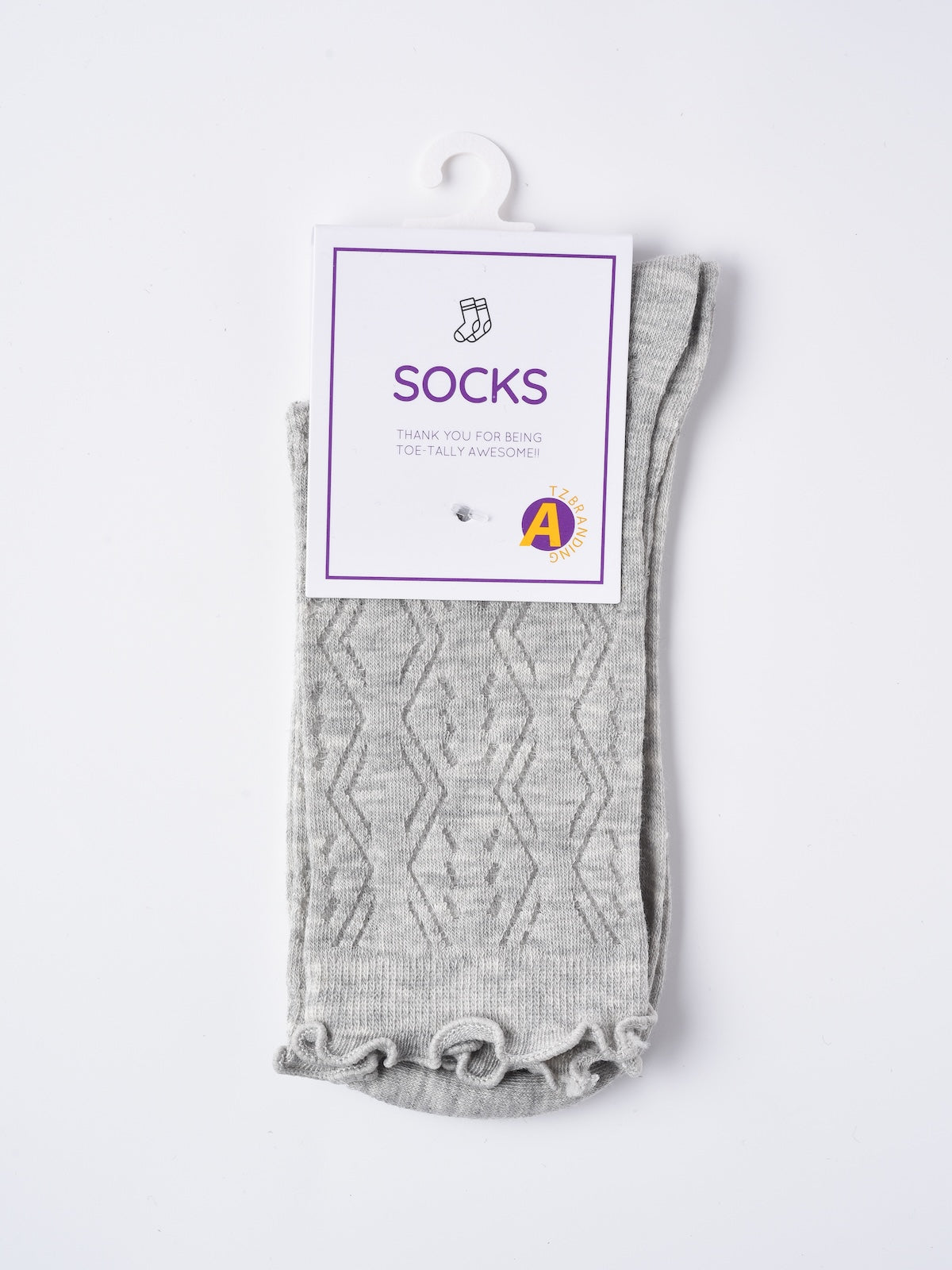 Rufia - Solid Color Picot-Edge Ankle Socks