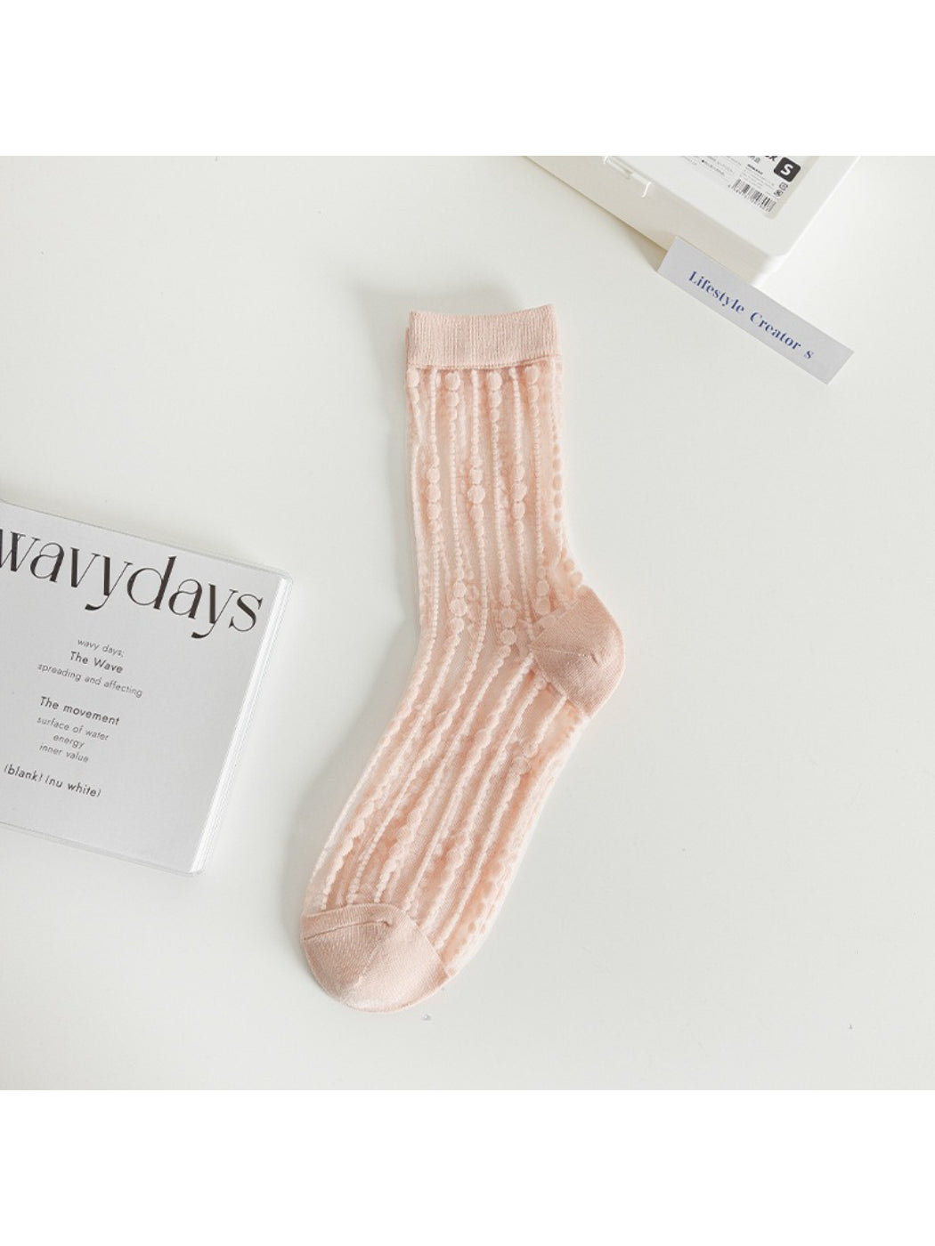 Rufia - Sheer Dot Stripe Mesh Socks
