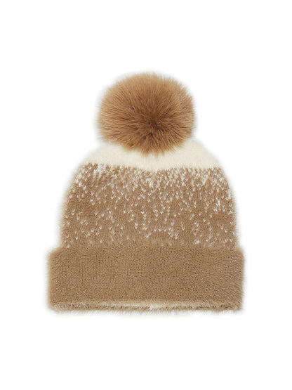 Haila Shiny Yarn Pom Pom Beanie
