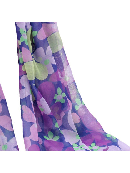 Scarvii - Purple Butterfly Print Women’s Scarf